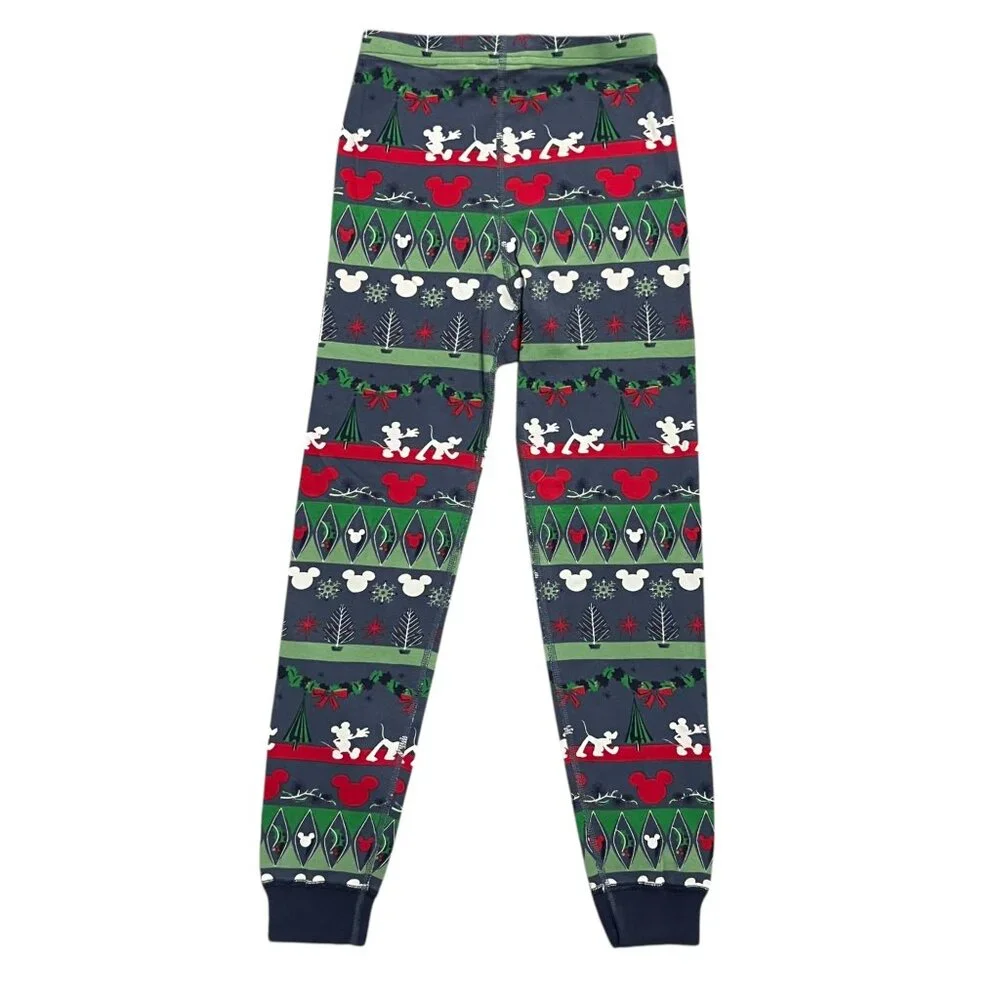 Hanna Andersson + Disney Sz 130 (8Y) Mickey Mouse Fair Isle Christmas Pajamas